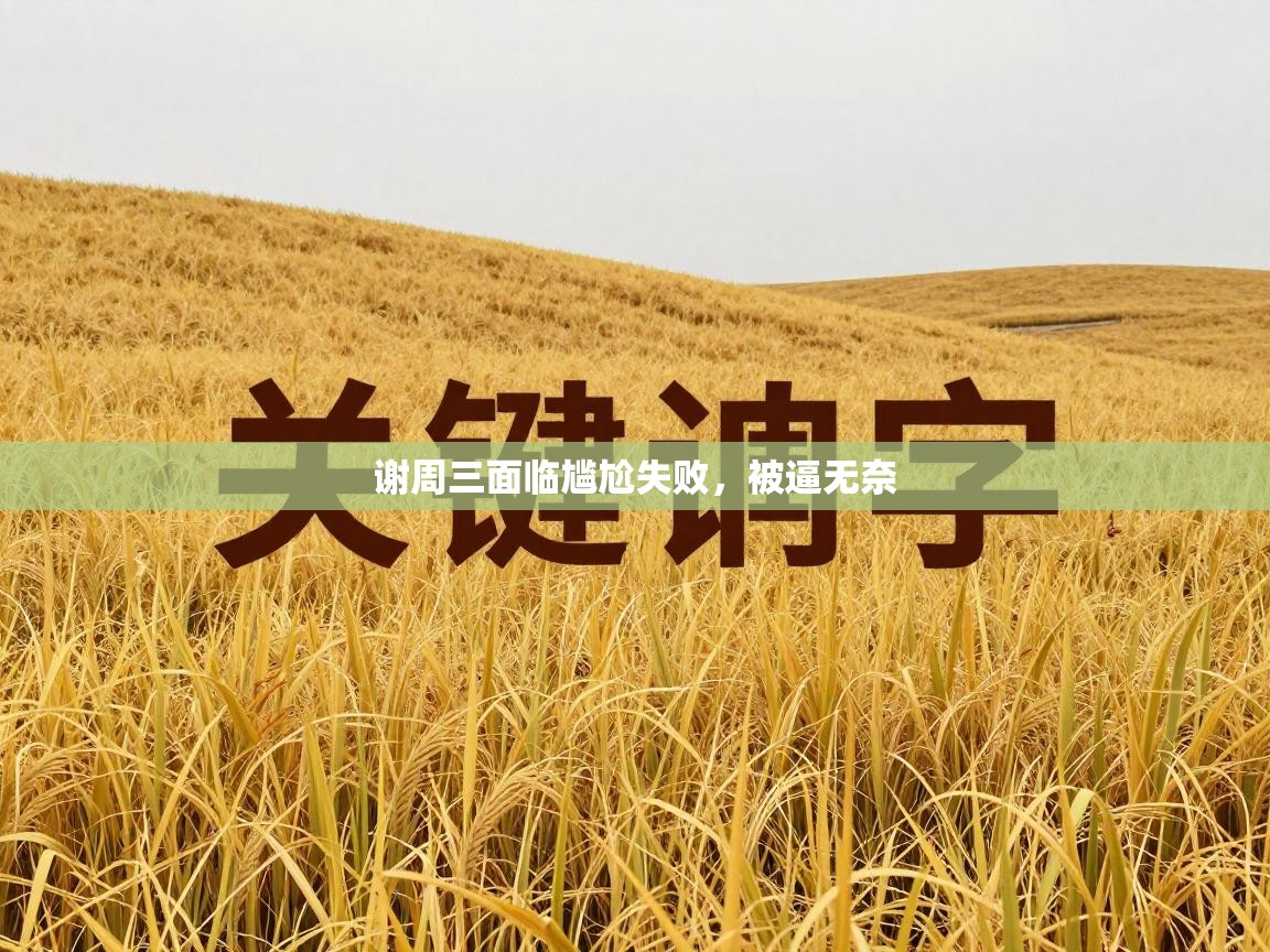 谢周三面临尴尬失败,被逼无奈 第2张